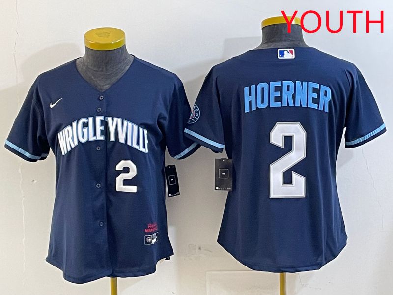 Youth Chicago Cubs 2 Hoerner Blue City Edition Game 2025 Nike MLB Jersey style 6